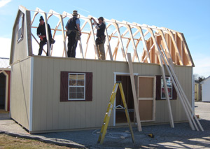 Pine Creek Structures 2-story gambrel barn deliver and set up