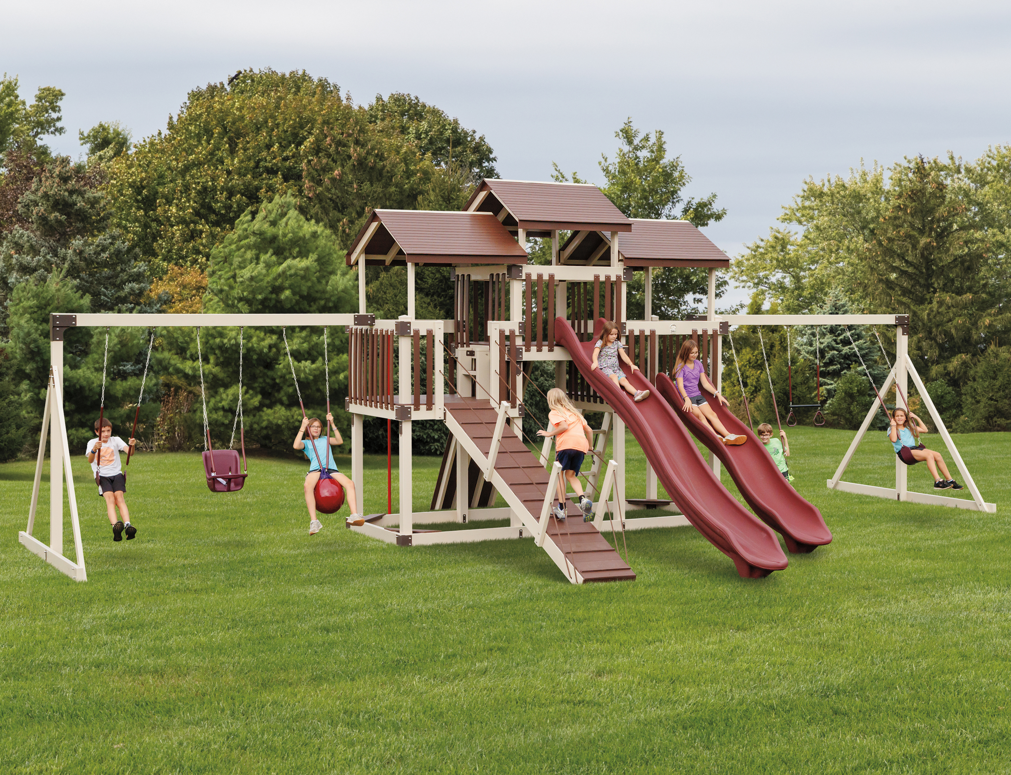 VINYL  SWINGSET AT PINE CREEK STRUCTURES IN YORK,PA.