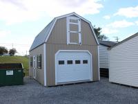 Pine Creek 14x24 Two Story Barn with PC Clay walls, White trim and shutters, and Light Grey metal roof