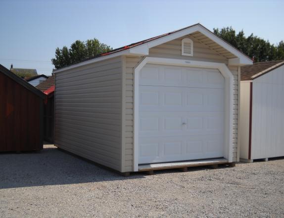 10'x16'  Vinyl Peak Front Shed w/7' Walls 