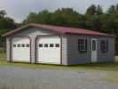 24x24 Custom Two-Car Modular Garage with Vinyl Siding and Metal Roofing