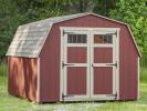 10x14 Madison Series Mini Barn Storage Shed with Red Siding and Transom Windows